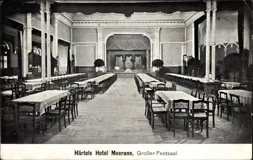 Ak Meerane in Sachsen, Härtels Hotel, Großer Festsaal