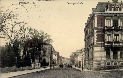 Ak Meerane in Sachsen, Leipziger Straße