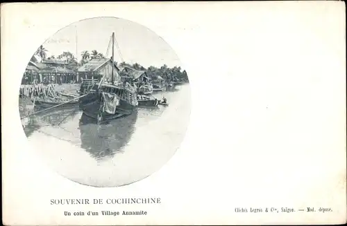 Ak Cochinchine Vietnam, Un coin d'un Village Annamite