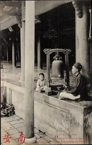 Ak  Annam Vietnam, Einheimische, Glocke