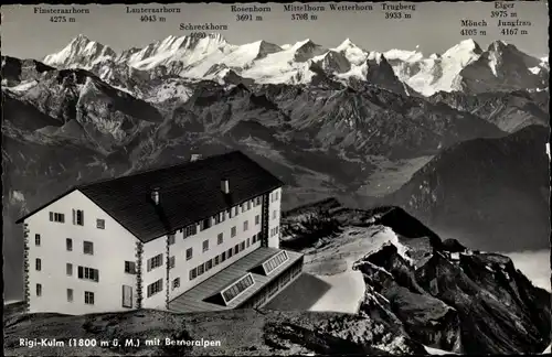 Ak Rigi Kulm Kanton Schwyz, Berneralpen, Schreckhorn, Rossenhorn, Trugberg, Mönch, Eiger