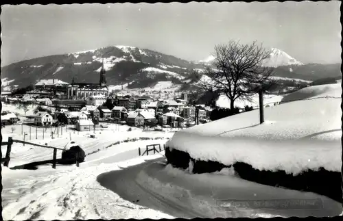 Ak Chalet Saint Denis Kanton Freiburg, Ortsansicht mit Teysachaux