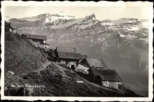 Ak Les Diablerets Kanton Waadt, Bergpanorama, Hollhütten