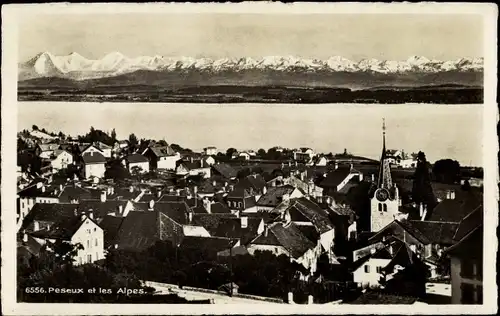 Ak Peseux Kanton Neuenburg Neuchâtel, Les Alpes