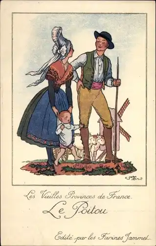 Künstler Ak Droit, Jean, Les Vieilles Provinces de France, Le Poitou, Farines Jammet