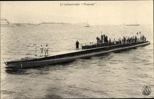 Ak Le Submersible Prairial, Sous Marin, Französisches U Boot