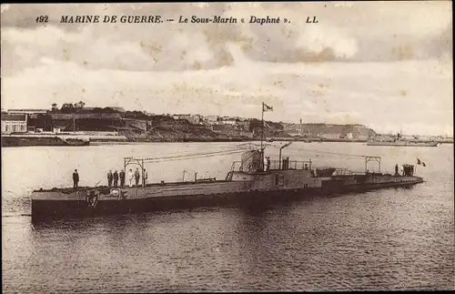 Ak Sous Marin Daphne, Französisches U Boot, Marine de Guerre