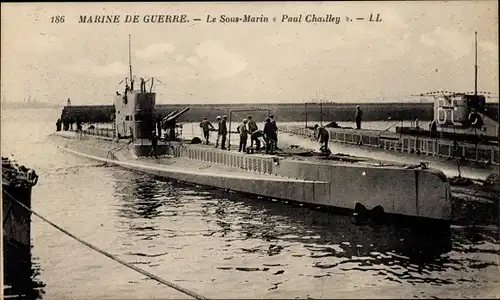 Ak Sous Marin Paul Chailley, Französisches U Boot, Marine de Guerre