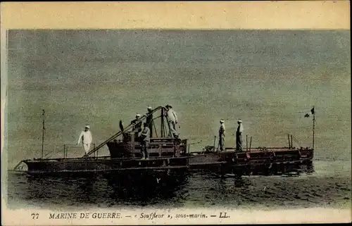 Ak Sous Marin Souffleur, Französisches U-Boot, Marine de Guerre