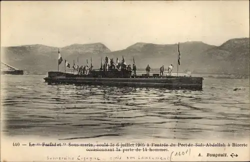 Ak Submersible Cigogne apres son lancement, Sous Marin, französisches U-Boot