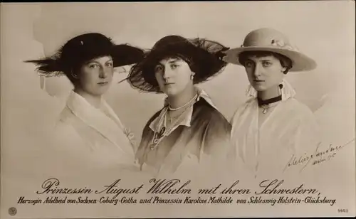 Ak Prinzessin August Wilhelm mit ihren Schwestern, Alexandra Viktoria, Adelheid, Karoline Mathilde