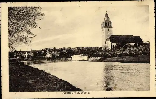 Ak Allendorf an der Werra Hessen, Teilansicht, Kirche