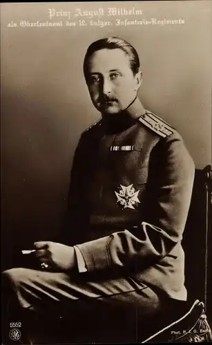 Ak Prinz August Wilhelm, Oberleutnant des 12 Bulgar. Inf. Regt, NPG 5552