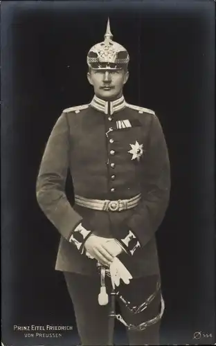 Ak Prinz Eitel Friedrich von Preußen, Uniform, Pickelhaube