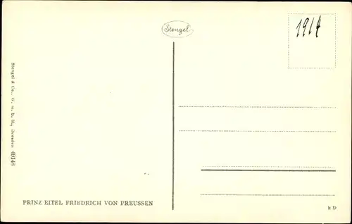 Künstler Ak Eitel Friedrich Prinz von Preußen, Portrait
