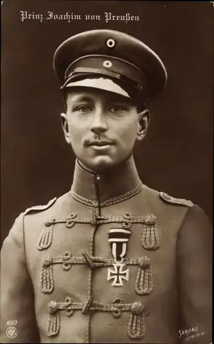 Ak Prinz Joachim von Preußen, NPG 4957, Portrait in Husarenuniform