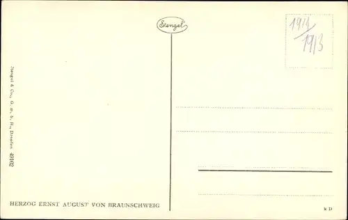 Künstler Ak Herzog Ernst August von Braunschweig, Portrait