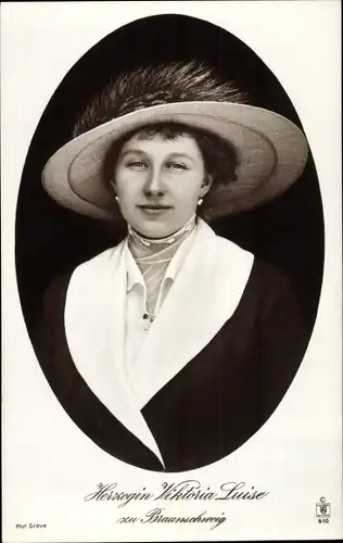 Ak Prinzessin Victoria Luise von Preußen, Herzogin zu Braunschweig, Portrait