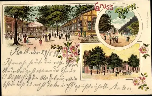 Litho Rath Düsseldorf am Rhein, Restaurant Herm. Fink