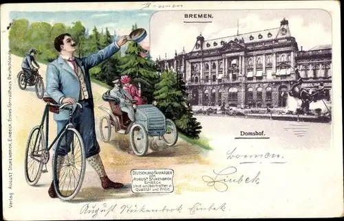 Passepartout Ak Hansestadt Bremen, Domshof, August Stukenbrok Fahrräder