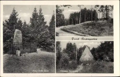 Ak Rosengarten in Niedersachsen, Paul Roth Stein, Am Gannaberg, Fürsten Denkmal