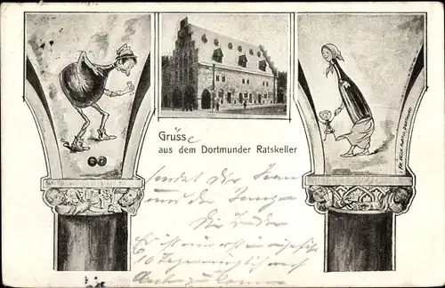 Ak Dortmund im Ruhrgebiet, Dortmunder Ratskeller, Wein