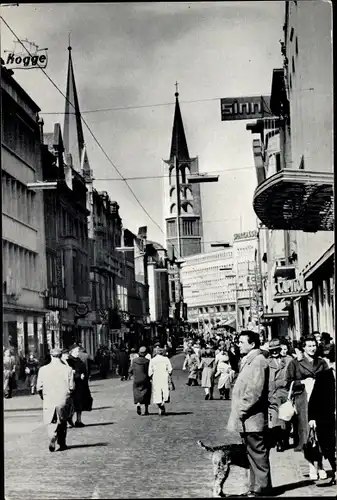 Ak Gelsenkirchen im Ruhrgebiet, Bahnhofstraße, Passanten, Geschäfte, Kogge, Sinn