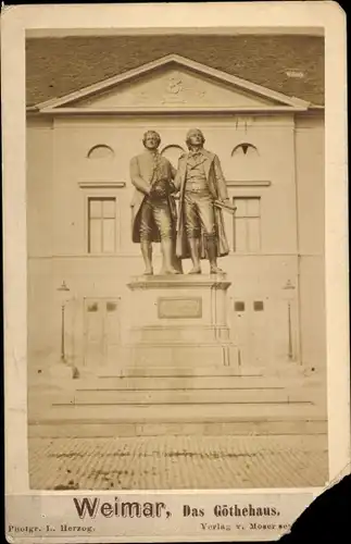 CdV Weimar in Thüringen, Goethehaus, Schiller und Goethe Denkmal