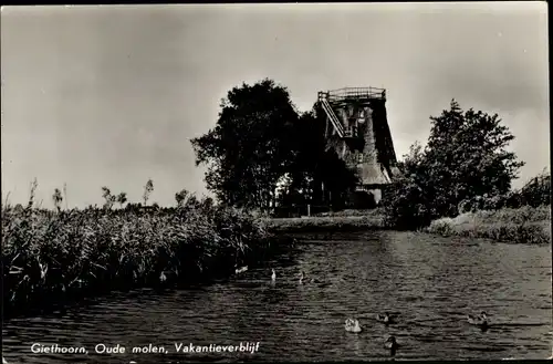 Ak Giethoorn Overijssel Niederlande, Oude molen, Vakantieverblijf