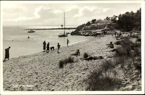 Ak Sandhamn Schweden, Strandpartie