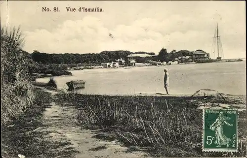 Ak Ismailia Ägypten, Uferpartie