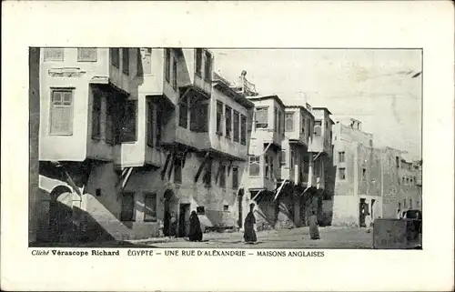 Ak Alexandria Ägypten, Une Rue, Maisons Anglaises