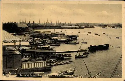 Ak Alexandria Ägypten, General View of the Harbour