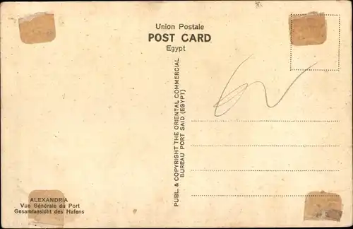 Ak Alexandria Ägypten, General View of the Harbour