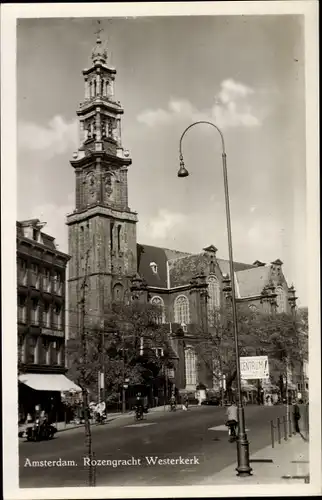 Ak Amsterdam Nordholland Niederlande, Rozengracht Westerkerk