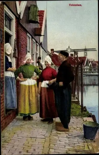 Ak Volendam Nordholland Niederlande, Photochromie, Volendamer Tracht, Nenke u. Ostermaier 116 2277