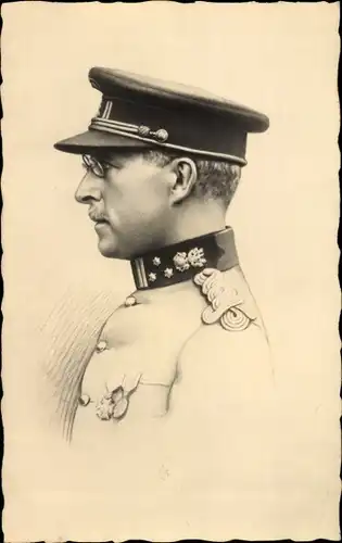 Ak König Albert I. von Belgien, Portrait in Uniform, Orden