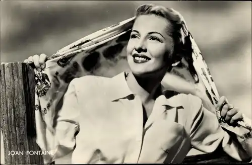 Ak Schauspielerin Joan Fontaine mit Tuch