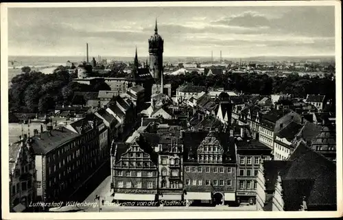 Ak Lutherstadt Wittenberg, Panorama von der Stadtkirche