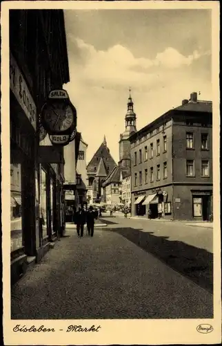 Ak Lutherstadt Eisleben, Markt, Geschäft, Reklame Salem Gold