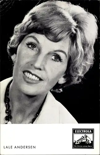 Ak Sängerin Lale Andersen, Portrait, Electrola
