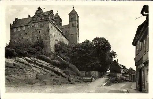 Ak Quedlinburg im Harz, Am Schlossberg