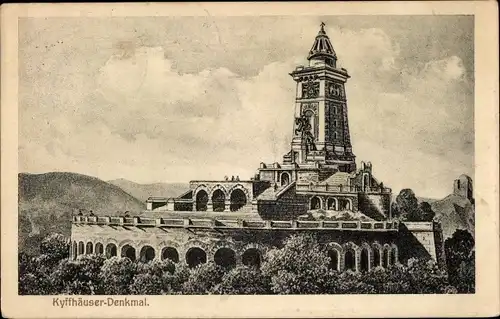 Ak Steinthaleben Kyffhäuserland in Thüringen, Kyffhäuser, Kaiser Wilhelm Denkmal