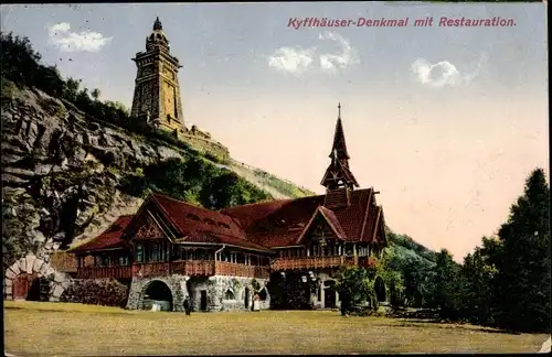 Ak Steinthaleben Kyffhäuserland in Thüringen, Kyffhäuser, Kaiser Wilhelm Denkmal, Restauration