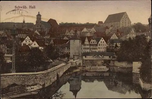 Ak Schwäbisch Hall in Württemberg, Teilansicht vom Ort, Kirche
