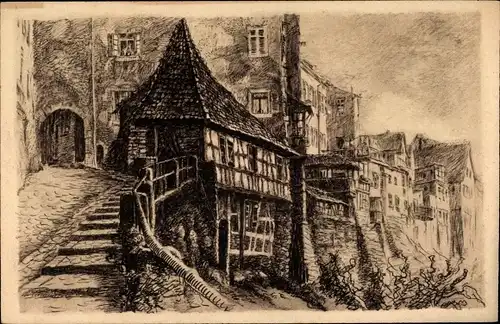 Künstler Ak Schwäbisch Hall in Württemberg, am Badtörlein