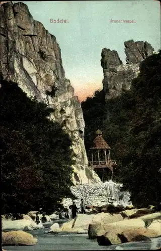 Ak Thale im Harz, Bodetal, Kronentempel