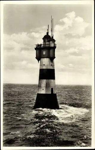 Ak Wangerooge in Ostfriesland, Rotesand Leuchtturm an der Wesermündung