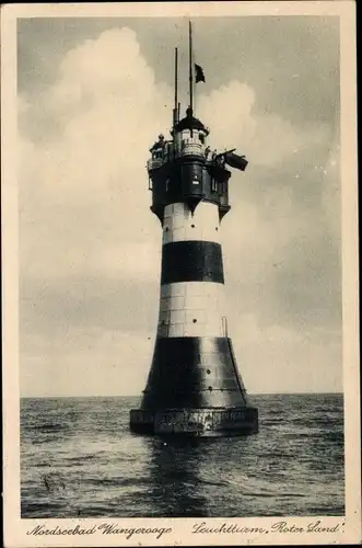 Ak Nordseebad Wangerooge in Ostfriesland, Leuchtturm "Roter Sand"