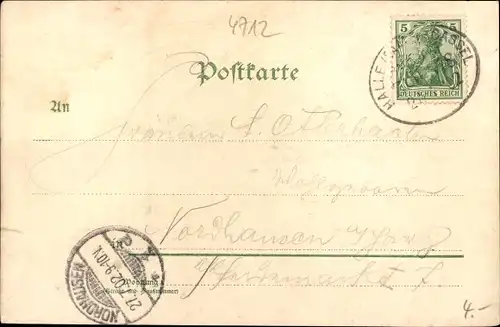 Künstler Litho Kyffhäuser Thüringen, Kaiser Wilhelm Denkmal, Abendstimmung